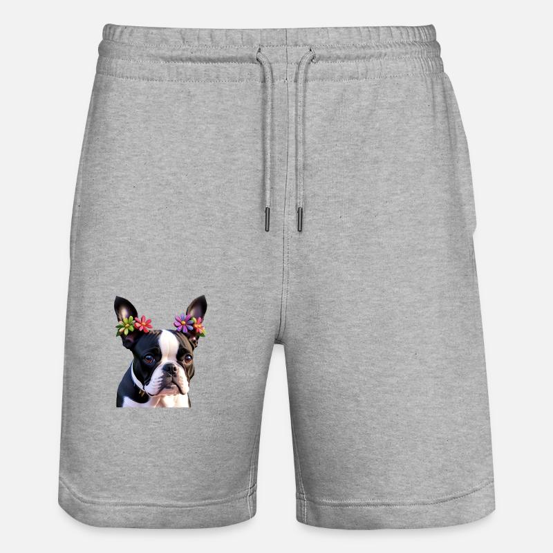 chien bouledogue français - Short de jogging bio TRAINER Stanley/Stella unisexe - gris chiné