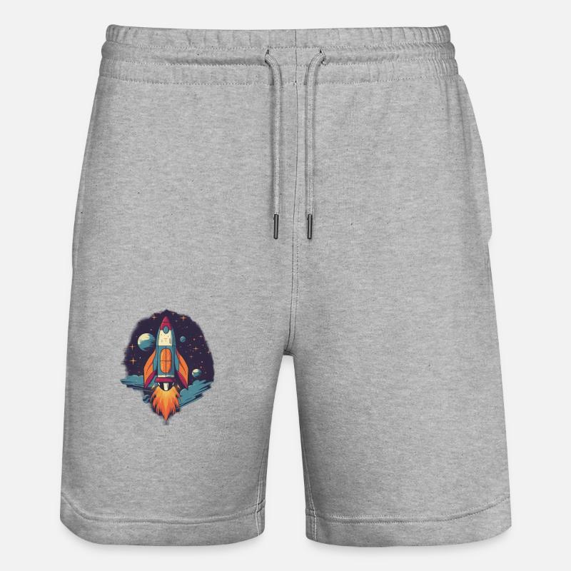 Whimsy Rocket: Aventure galactique! - Short de jogging bio TRAINER Stanley/Stella unisexe - gris chiné
