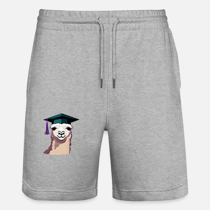 Bachelor Absolvent Alpaka Studium Schulabschluss - Stanley/Stella Unisex Bio Joggingshorts Trainer - Grau meliert