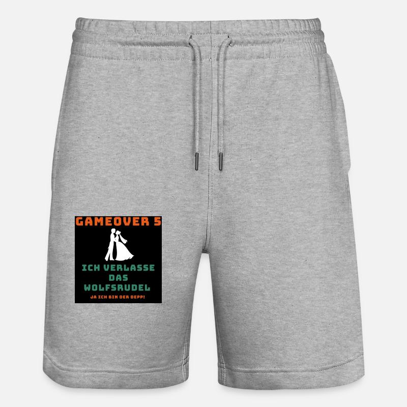 Wolfsrudel Junggeselle - Stanley/Stella Unisex Bio Joggingshorts Trainer  - Grau meliert