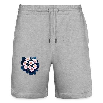 Blume Hobbygärtner Gärtner Geschenk Blumen Garten - Stanley/Stella Unisex Bio Joggingshorts Trainer  - Grau meliert - Vorne - Nik (191cm) & Marisol (170cm)