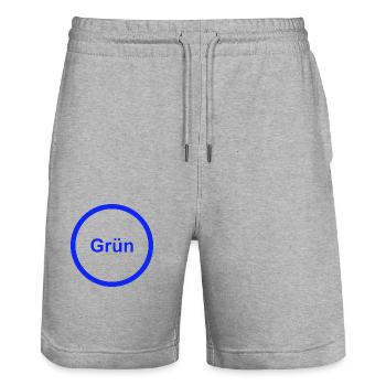 Grün - Stanley/Stella Unisex Bio Joggingshorts Trainer  - Grau meliert - Vorne - Nik (191cm) & Marisol (170cm)