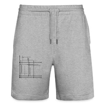 Flèches - Short de jogging bio TRAINER Stanley/Stella unisexe - gris chiné - Devant - Nik (191cm) & Marisol (170cm)
