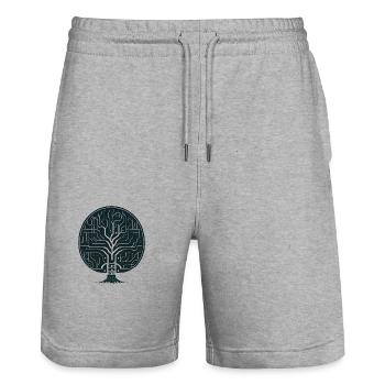 Wikingerbaum des Lebens - Stanley/Stella Unisex Bio Joggingshorts Trainer  - Grau meliert - Vorne - Nik (191cm) & Marisol (170cm)