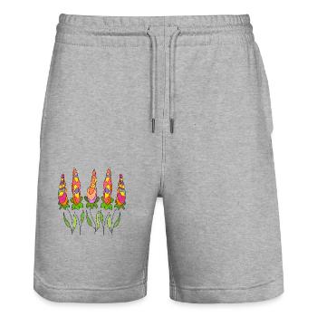 Fleur - Short de jogging bio TRAINER Stanley/Stella unisexe - gris chiné - Devant - Nik (191cm) & Marisol (170cm)