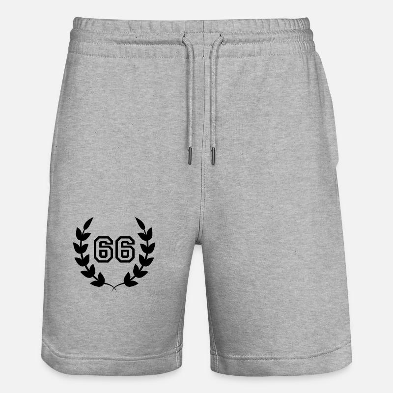 66e anniversaire-idée cadeau 66 ans - Short de jogging bio TRAINER Stanley/Stella unisexe - gris chiné