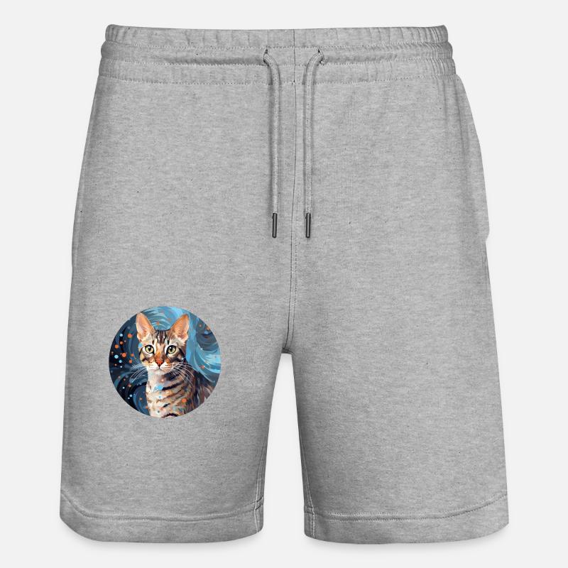 Chat Ocicat - Short de jogging bio TRAINER Stanley/Stella unisexe - gris chiné