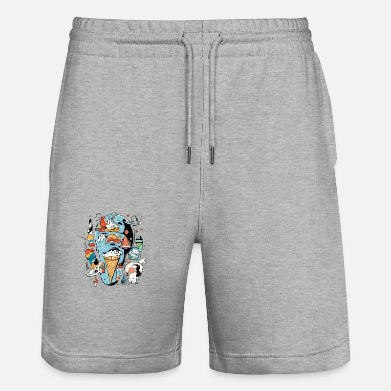 Le mangeur de glace - Short de jogging bio TRAINER Stanley/Stella unisexe - gris chiné