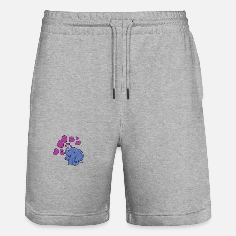 Aimer l’éléphant - Short de jogging bio TRAINER Stanley/Stella unisexe - gris chiné