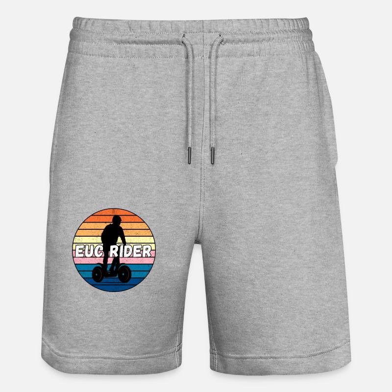 Elektrischer Einradfahrer. EUC-Reiter - Stanley/Stella Unisex Bio Joggingshorts Trainer  - Grau meliert
