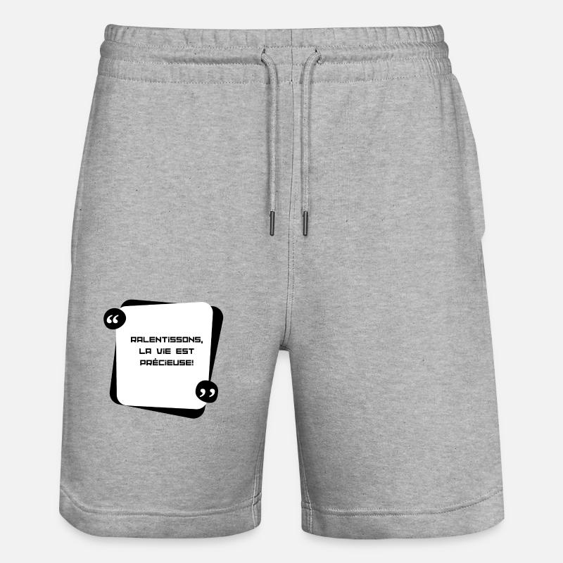 Ralentissons, la vie est précieuse - Short de jogging bio TRAINER Stanley/Stella unisexe - gris chiné