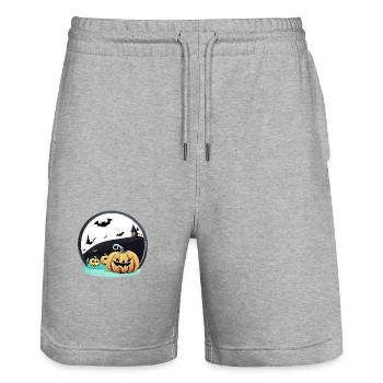 Halloween Cadeau Citrouille Costume Citrouille Costume - Short de jogging bio TRAINER Stanley/Stella unisexe - gris chiné - Devant - Nik (191cm) & Marisol (170cm)