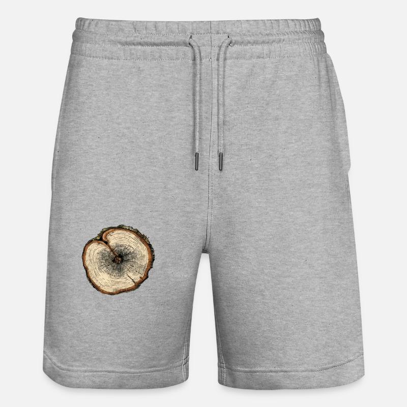 Coupe transversale d' arbre n°2 - Short de jogging bio TRAINER Stanley/Stella unisexe - gris chiné