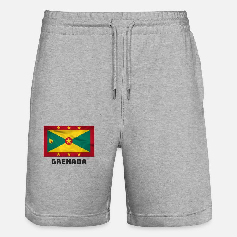 Drapeau de la Grenade - Short de jogging bio TRAINER Stanley/Stella unisexe - gris chiné