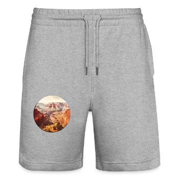 Grand Canyon Nationalpark in Arizona - Stanley/Stella Unisex Bio Joggingshorts Trainer  - Grau meliert - Vorne - Nik (191cm) & Marisol (170cm)