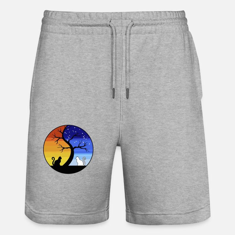CHAT YING YANG - Short de jogging bio TRAINER Stanley/Stella unisexe - gris chiné
