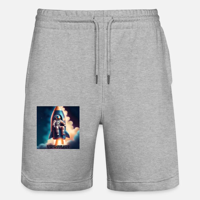 Dieses Jahr wird durchgestartet - Stanley/Stella Unisex Bio Joggingshorts Trainer  - Grau meliert