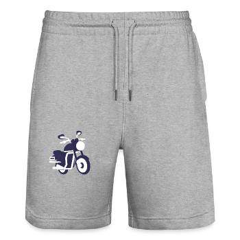 Motorcycle Motorcross Motorcyclist Motorcycle Fan - Stanley/Stella Trainer Unisex Organic Jogging Shorts - heather grey - Front - Nik (191cm) & Marisol (170cm)