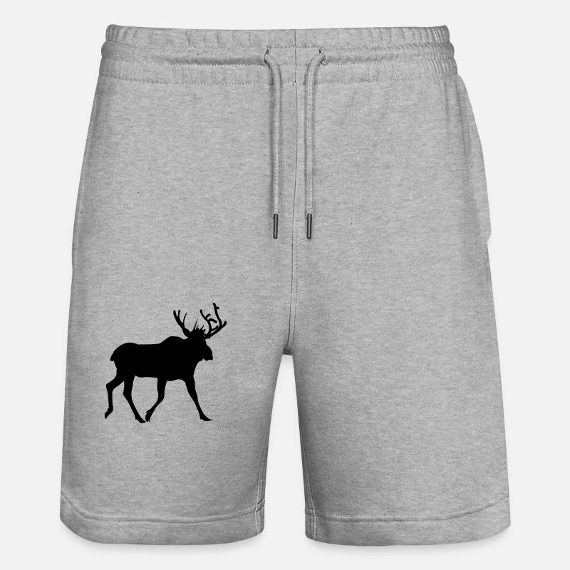 elch - Stanley/Stella Unisex Bio Joggingshorts Trainer  - Grau meliert