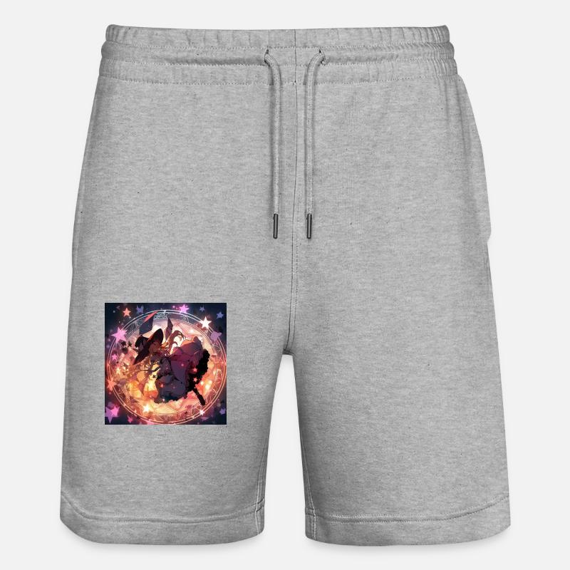 Die Sternenhexe - Stanley/Stella Unisex Bio Joggingshorts Trainer  - Grau meliert