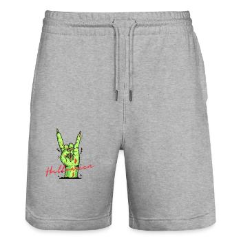 Halloween rocks - Stanley/Stella Unisex Bio Joggingshorts Trainer  - Grau meliert - Vorne - Nik (191cm) & Marisol (170cm)