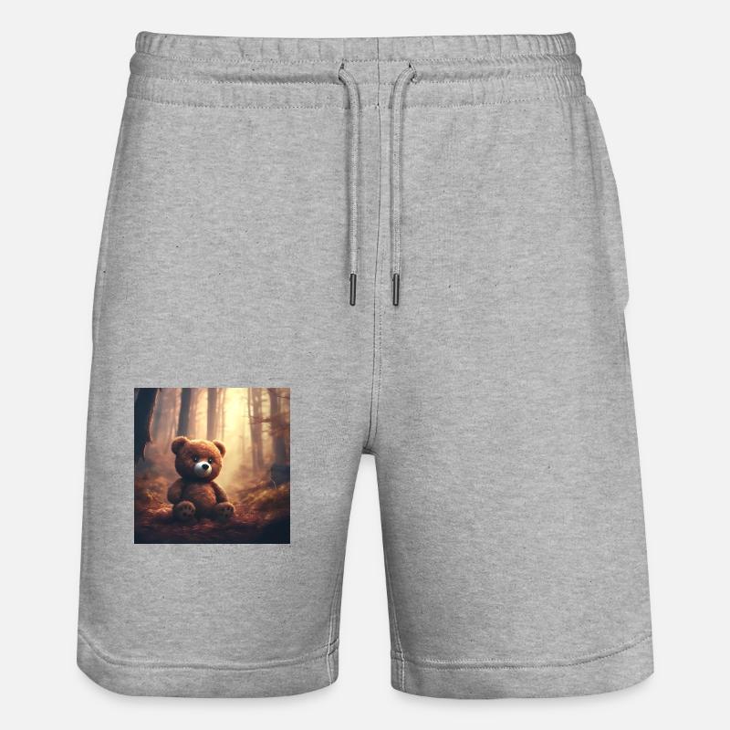 Nounours en forêt - Short de jogging bio TRAINER Stanley/Stella unisexe - gris chiné
