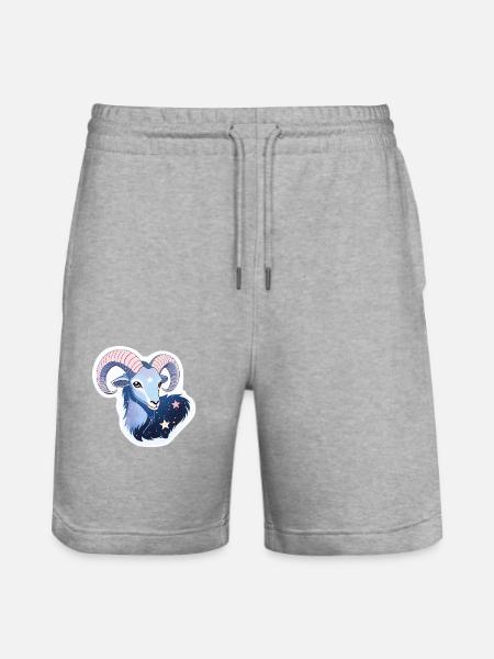 Sternzeichen Steinbock - Stanley/Stella Unisex Bio Joggingshorts Trainer  - Grau meliert