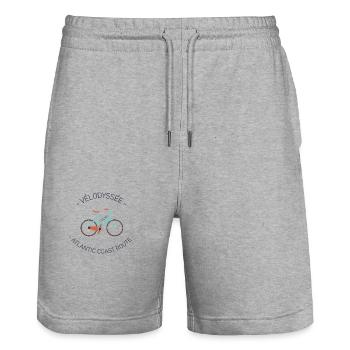 J'peux pas, j'ai Vélodyssée. - Short de jogging bio TRAINER Stanley/Stella unisexe - gris chiné - Devant - Nik (191cm) & Marisol (170cm)
