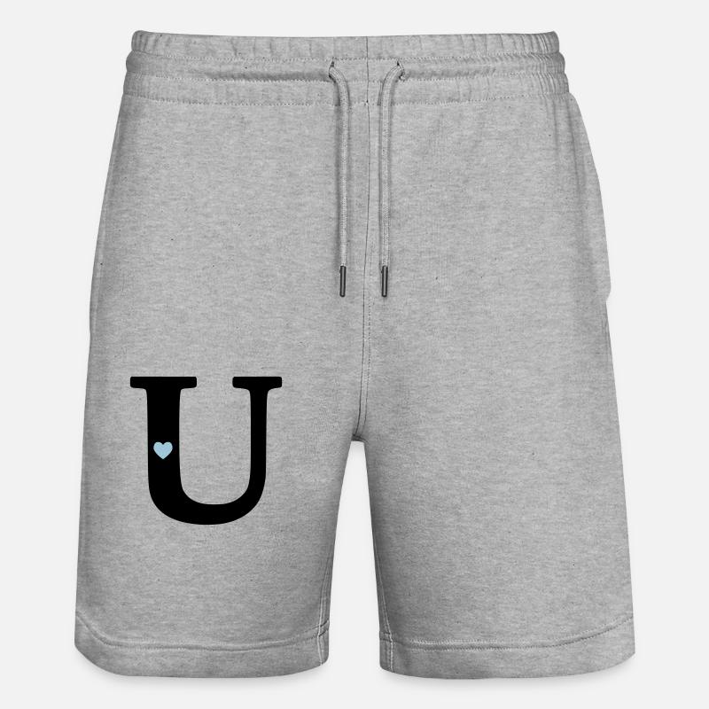 Lettre U Lettre initiale - Short de jogging bio TRAINER Stanley/Stella unisexe - gris chiné