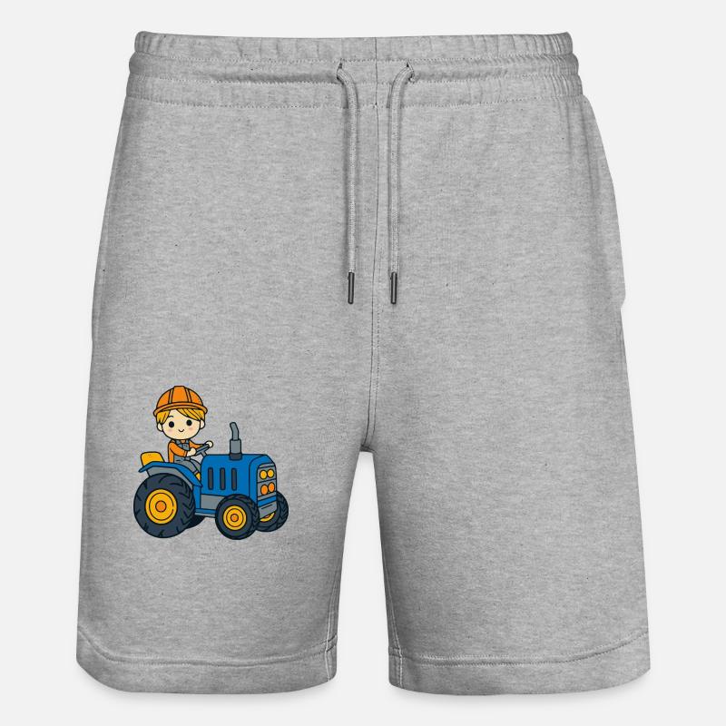 Traktor Junge Kinder - Stanley/Stella Unisex Bio Joggingshorts Trainer  - Grau meliert