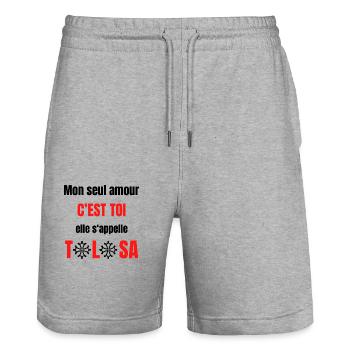 TOULOUSE - Short de jogging bio TRAINER Stanley/Stella unisexe - gris chiné - Devant - Nik (191cm) & Marisol (170cm)