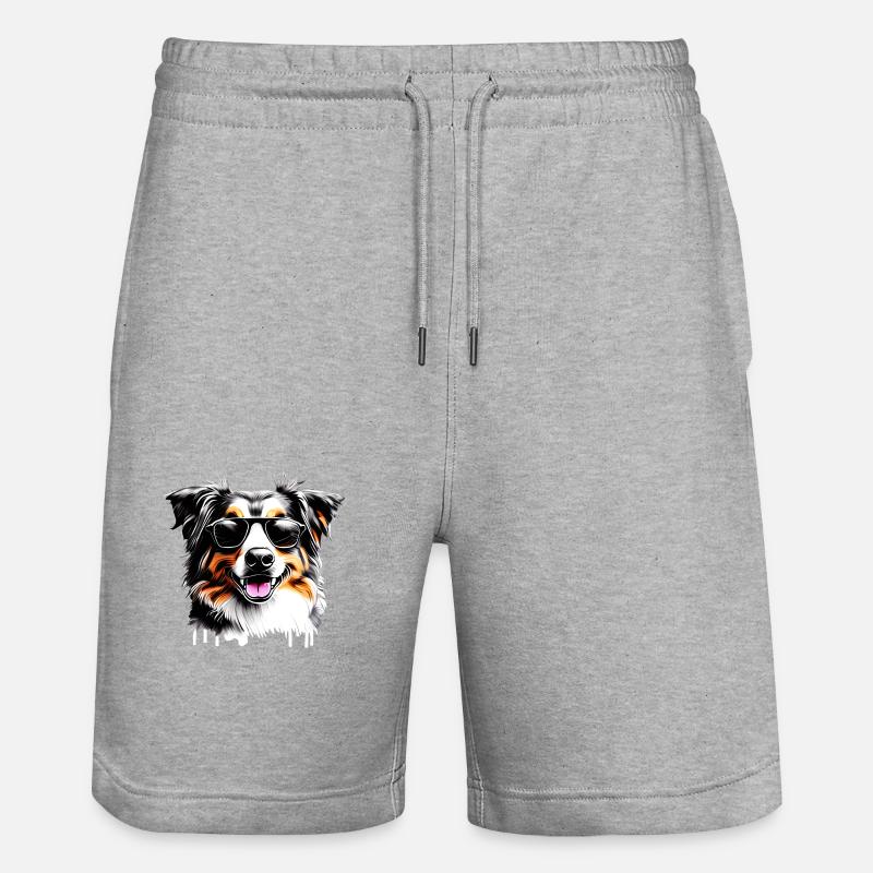 Chiot Berger Australien Propriétaire - Short de jogging bio TRAINER Stanley/Stella unisexe - gris chiné