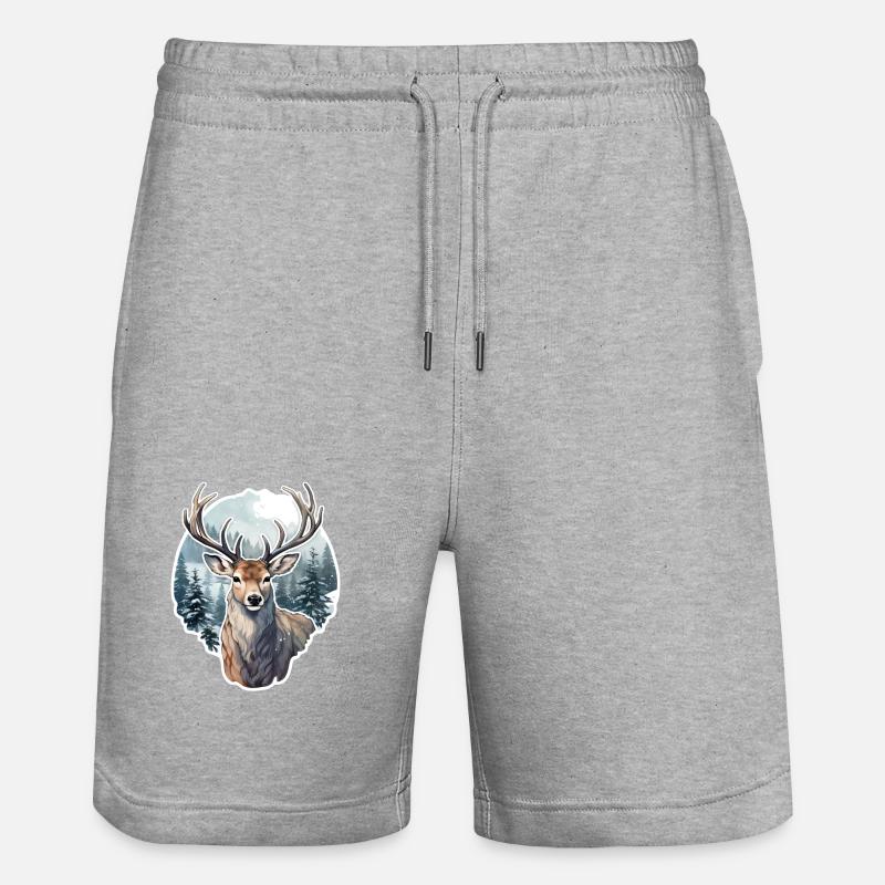 Cerf d’hiver - Short de jogging bio TRAINER Stanley/Stella unisexe - gris chiné