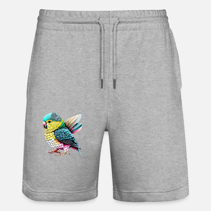 Perruche Oiseau Calopsitte Propriétaire d’oiseau - Short de jogging bio TRAINER Stanley/Stella unisexe - gris chiné