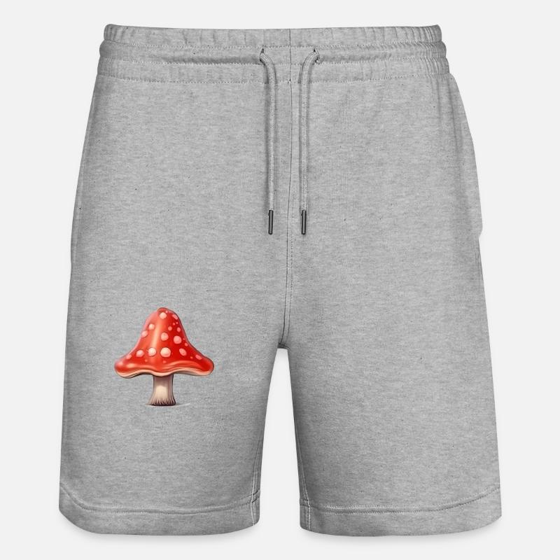 Toadstool Mushroom Mushroom Picker - Stanley/Stella Trainer Unisex Organic Jogging Shorts - heather grey