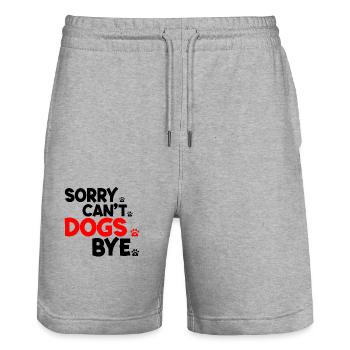 Dogs Lover Vintage Sorry Can't Dogs Bye - Short de jogging bio TRAINER Stanley/Stella unisexe - gris chiné - Devant - Nik (191cm) & Marisol (170cm)