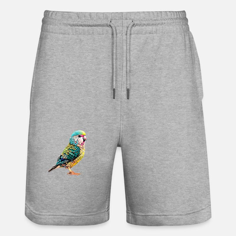 Perruche Oiseau Calopsitte Propriétaire d’oiseau - Short de jogging bio TRAINER Stanley/Stella unisexe - gris chiné