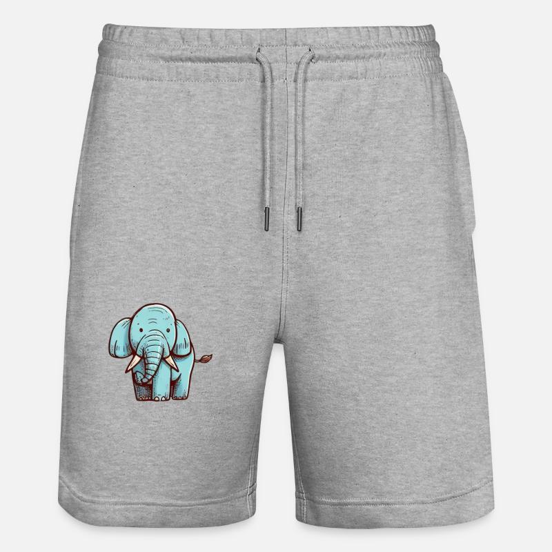 Éléphant - Short de jogging bio TRAINER Stanley/Stella unisexe - gris chiné