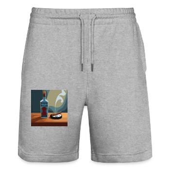 Whisky / Scotch /Rum - Stanley/Stella Unisex Bio Joggingshorts Trainer  - Grau meliert - Vorne - Nik (191cm) & Marisol (170cm)