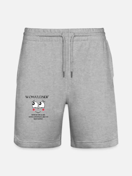 Woma"leiser" - Stanley/Stella Unisex Bio Joggingshorts Trainer - Grau meliert