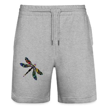 Dragonfly - Stanley/Stella Trainer Unisex Organic Jogging Shorts - heather grey - Front - Nik (191cm) & Marisol (170cm)