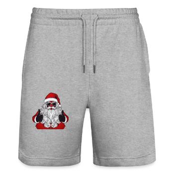 Cool Santa - Stanley/Stella Trainer Unisex Organic Jogging Shorts - heather grey - Front - Nik (191cm) & Marisol (170cm)