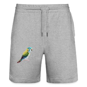 Perruche Bird Propriétaire d’oiseau Calopsitte - Short de jogging bio TRAINER Stanley/Stella unisexe - gris chiné - Devant - Nik (191cm) & Marisol (170cm)