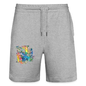 Colorful Butterfly Flowers Colorful Insect Dream Dream - Stanley/Stella Trainer Unisex Organic Jogging Shorts - heather grey - Front - Nik (191cm) & Marisol (170cm)