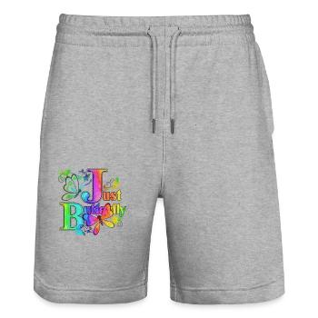 Colorful Butterfly Flowers Colorful Insect Dream Dream - Stanley/Stella Trainer Unisex Organic Jogging Shorts - heather grey - Front - Nik (191cm) & Marisol (170cm)