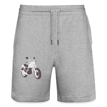 Moto Motocross Fan de moto Motard - Short de jogging bio TRAINER Stanley/Stella unisexe - gris chiné - Devant - Nik (191cm) & Marisol (170cm)