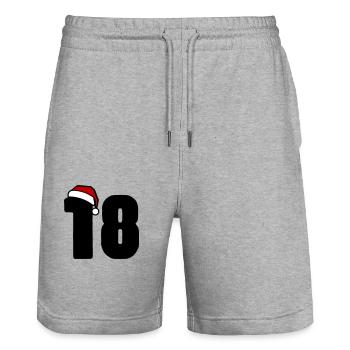 18 Zahl Weihnachten - Stanley/Stella Unisex Bio Joggingshorts Trainer  - Grau meliert - Vorne - Nik (191cm) & Marisol (170cm)