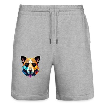 German Shepherd Dog Owner Dog Dog Owner Dog - Stanley/Stella Trainer Unisex Organic Jogging Shorts - heather grey - Front - Nik (191cm) & Marisol (170cm)