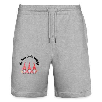 It's time to do nothing - Stanley/Stella Unisex Bio Joggingshorts Trainer  - Grau meliert - Vorne - Nik (191cm) & Marisol (170cm)