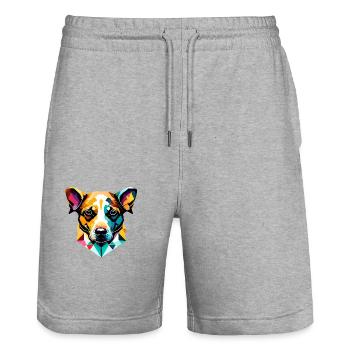 German Shepherd Dog Owner Dog Dog Dog Owner - Stanley/Stella Trainer Unisex Organic Jogging Shorts - heather grey - Front - Nik (191cm) & Marisol (170cm)